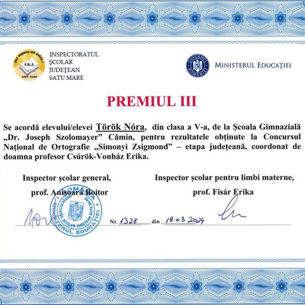 Concurs National de Ortografie "Simonyi Zsigmond"- etapa judeteana