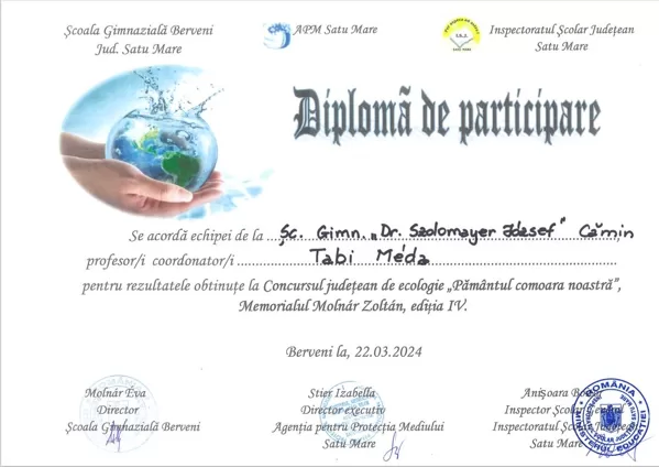 Concurs județean de ecologie ”Pământul, comoara noastră”